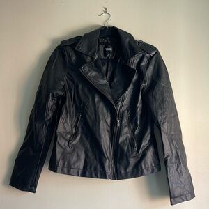 NWOT Vegan leather zip jacket, size S